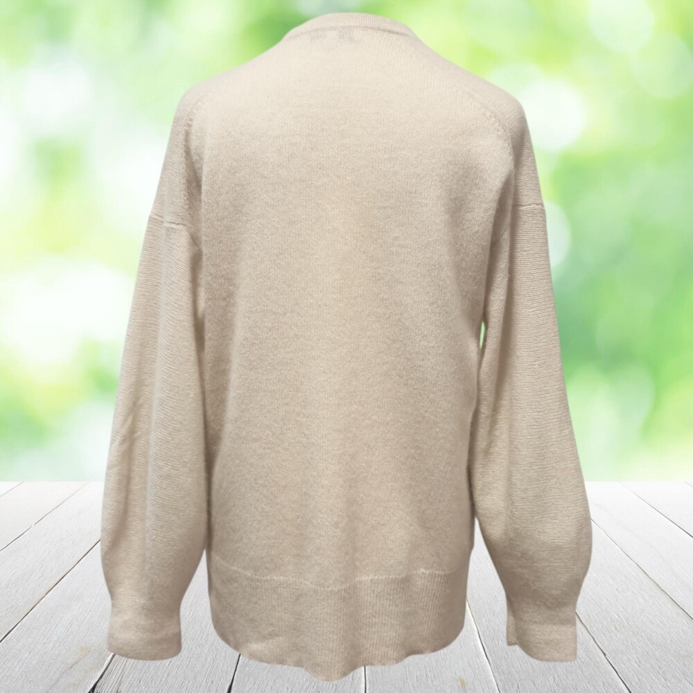 WHITE + WARREN 100% Cashmere Cardigan Open Front Classic Old Money Beige Size S - Picture 2 of 10